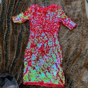 BCBGMAXAZRIA Marta dress size xs pink/green